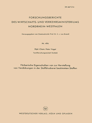 cover image of Färberische Eigenschaften von zur Herstellung von Verdickungen in der Stoffdruckerei bestimmten Stoffen